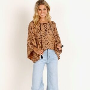 Auguste the Label Safari Poolside Top Leopard Size Large EUC